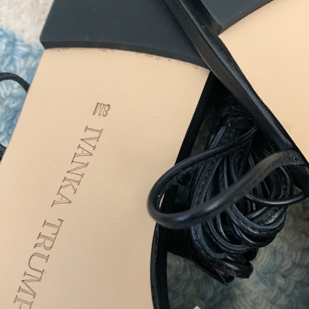 Lace up Ivanka Trump black/white sandal - Picture 6 of 12